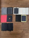 iPad – äldre iPads + fodral + tangentbord (blandat skick)