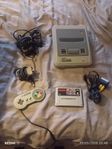 snes startpaket 1chip konsol, dosa, kablar, ett spel