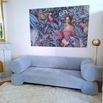 Ljusblå Trendig 3-Sits Soffa i Nyskick  Först Till Kvarn..