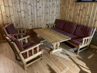 Soffa / soffgrupp Furu 70-tal - inkl bord - retro