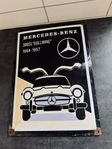 Emaljskylt Mercedes 300SL - Måsvinge / Gullwing - Orginal