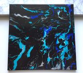 "Vågor" tavla målad med akryl 40 x 40 / originalmålning