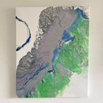 "Landskap" abstrakt originalmålning på duk , signerad