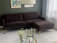3-sits soffa med fotpall