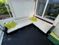 Lounge del 6+1pers med glasbord