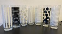 7st highball glas i svart och vitt - MIQUE