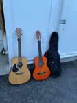  2 olika  Gitarrer+ stativ + väska (ena för vänsterhänta