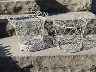 2 st Metall Krukor / Trådkrukor