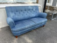 CARL MALMSTEN Soffa "Hemmakväll" i blått ulltyg 1950/1960t
