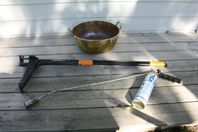 Ogräsbrännare/Fiskars ogräsupptagare/Skultuna mässingbun