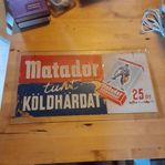 Äldre Reklamskylt i Glas - Matador Rakblad.