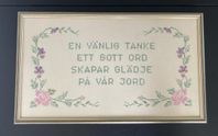 Inramad väggbonad - En vänlig tanke, ett gott ord..