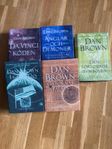 Böcker Dan Brown, Stieg Larsson m fl