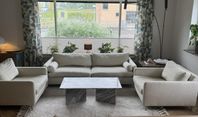 Soffa + två fåtöljer 