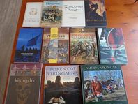Bokpaket om vikingatiden, vikingar och deras stridskonst.