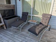 Solstolar 2st Brafab med litet teakbord
