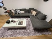 Mio Divan Sofa + Mio Rug + Glass Table
