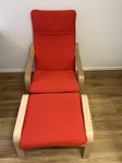 IKEA Poäng fåtölj med fotpall