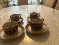 vintage handmade clay demitasse made in Cyprus kontos signee