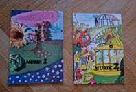 Musik barnböcker Musik 1 & 2 från 1970. Sverige Radio.