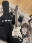 Elgitarr, guitar amplifier MS-2  med sin cable 