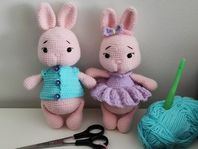 hand virkad leksak, Amigurumi- unika kaninerna