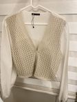 ZARA beige vit blus 