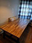 matbord skogsta akacia/svart 235x 100 cm 