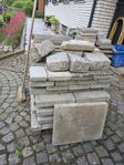 Begagnade betongplattor