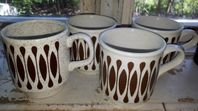 Kopp / mugg, 4 st retro koppar / muggar BRÅTTOM-FLYTTAR