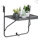 Balkongbord vikbar svart 60x40 cm stål praktisk 
