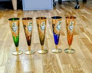 Champagne glas Murano gold multicolored.