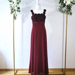 Y2K Vinröd Balklänning –   Vintage Romantisk Stil S–M