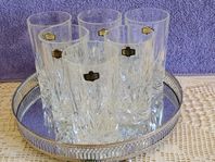 VTG 6 LONGDRINK DRICKS GLASS CRYSTAL ZAJECAR LEAD 24% 13.5