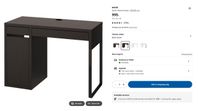 MICKE Desk, black-brown, 105x50 cm