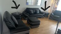 Soffgrupp 3+2+1+Tv-bord + pall + 2 sidobord