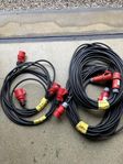2st 3-fas kabel 25 meter och 2st 3-fas kabel 5 meter 