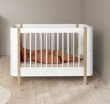 Spjälsäng /juniorsäng Wood mini + Oliver Furniture vit/ek