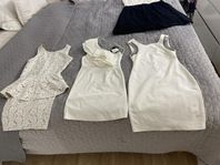 Student vita klänningar st 34-38 stretch