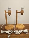 Vintage ett par furu bordslampor”Opus/Zirkon”, IKEA 1980