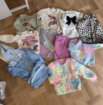 klädpaket flicka 4-6 år, mycket Unicorn, glitter, Frost 