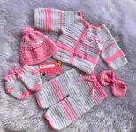 Crochet Baby Romper Set – Handmade 5-Piece Unisex Outfit