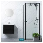 Duschhörn Bathlife Profil Dörr 90+Dörr 90 Klarglas Svart