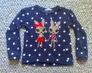 Jättefin prickig tröja sweatshirt stl 122/128 med paljette
