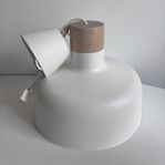 BUNKEFLO Taklampa, vit/björk, 36 cm