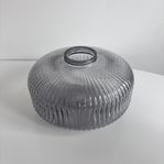 SOLKLINT Plafond, mässing/grå klarglas, 27 cm