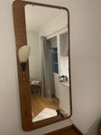 Spegel i teak med lampa 1960-tal