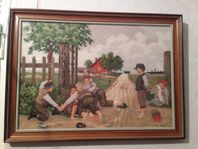 Grindslanten av August Malmström BRODERAD TAVLA