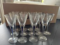 Orrefors glas intermezzo glas blå droppen