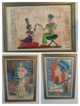 Tavlor med fornegyptiska motiv; Tutenkhamon, Nefertiti mm